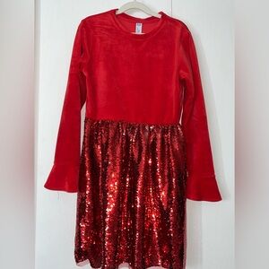 Red festive dress, worn only once, great for the holidays